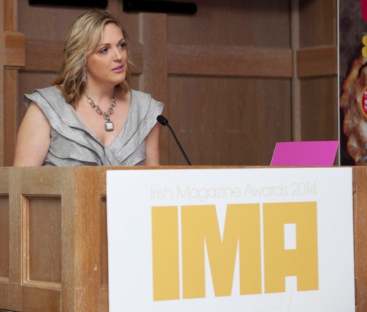 Rebecca Markey, Magazines Ireland incoming Chairman at the Irish Magazine Awards, 2014